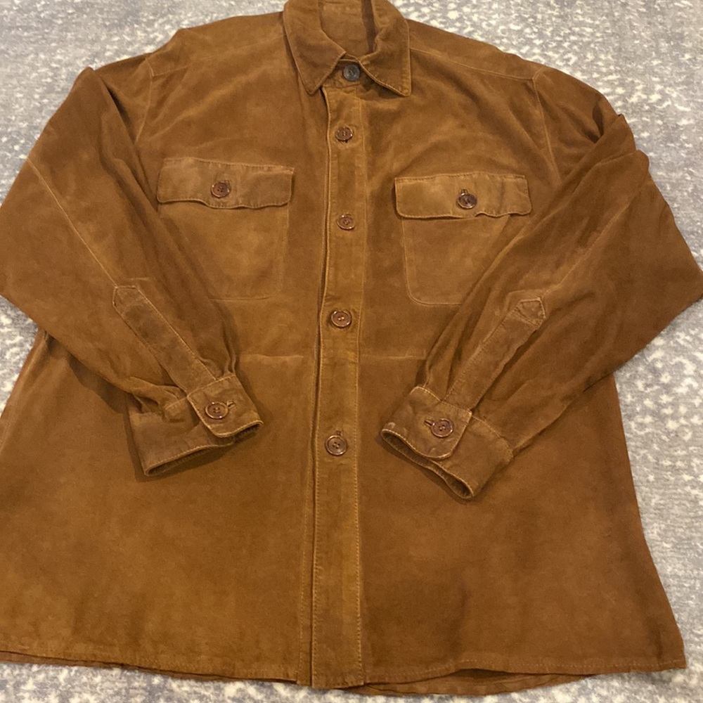 REAL SUEDE MENS  JACKET / SHIRT IN A GORGEOUS BROWN